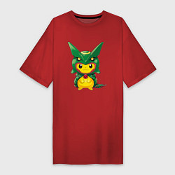 Женская футболка-платье Пикачу в костюме дракона