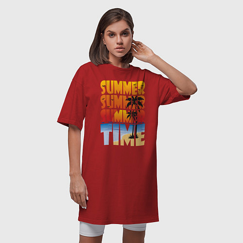 Женская футболка-платье SUMMER TIME / Красный – фото 3
