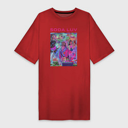 Футболка женская-платье SODA LUV, цвет: красный