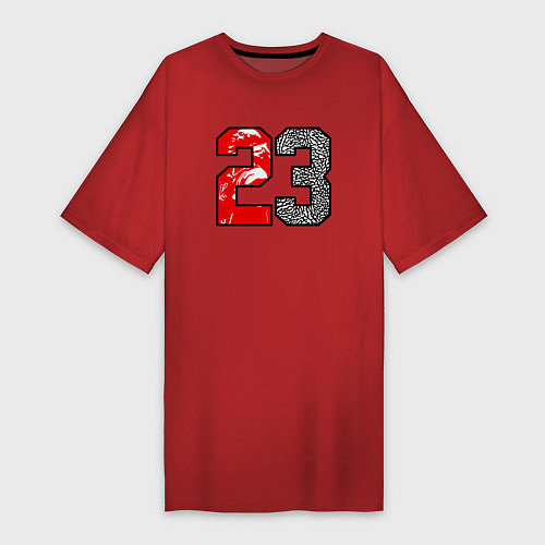 Женская футболка-платье 23 - Jordan / Красный – фото 1