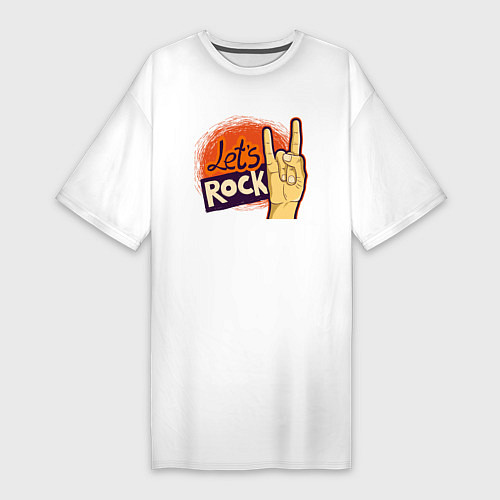 Женская футболка-платье Lets rock / Белый – фото 1