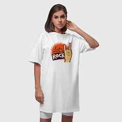 Футболка женская-платье Lets rock, цвет: белый — фото 2