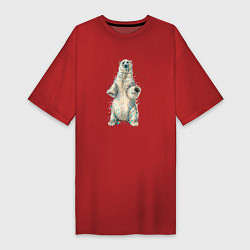 Женская футболка-платье Белый медведь