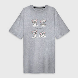 Женская футболка-платье Милые коалы