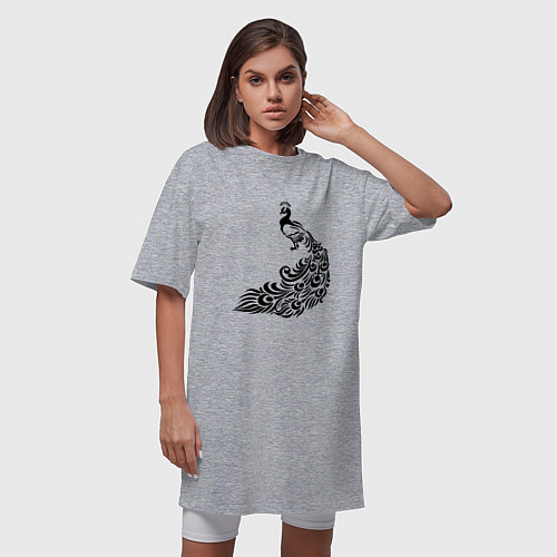 Женская футболка-платье Павлин / Меланж – фото 3
