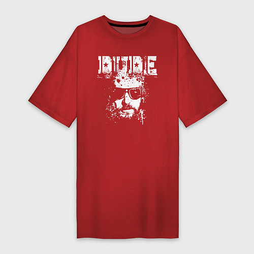 Женская футболка-платье Dude / Красный – фото 1
