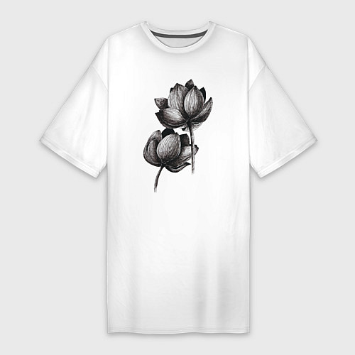 Женская футболка-платье Лилии / Белый – фото 1