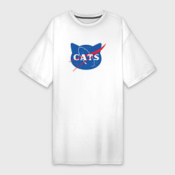 Женская футболка-платье Cats NASA