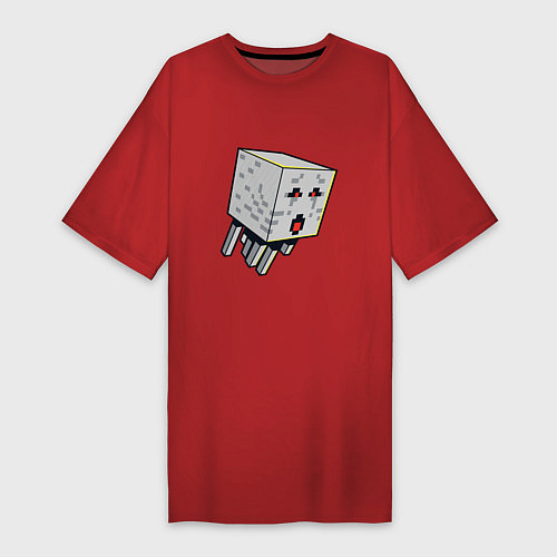 Женская футболка-платье Майнкрафт Гаст Мaincraft Ghast / Красный – фото 1