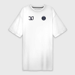 Футболка женская-платье PSG Messi 30 New 202223, цвет: белый