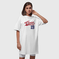 Футболка женская-платье Covid 19, цвет: белый — фото 2