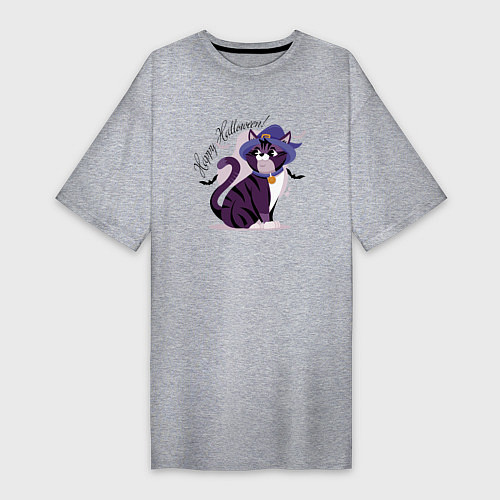 Женская футболка-платье Beauty cat & bat / Меланж – фото 1