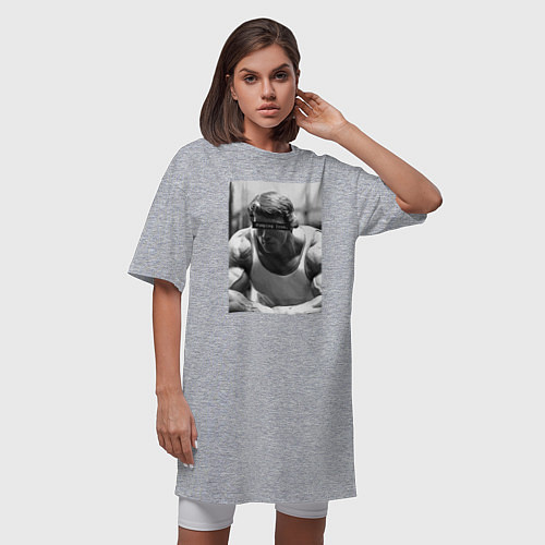 Женская футболка-платье Качай железо Pumping iron / Меланж – фото 3