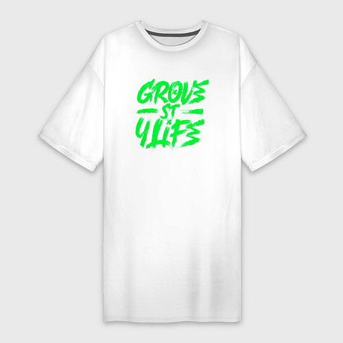 Женская футболка-платье Grove street for Life / Белый – фото 1