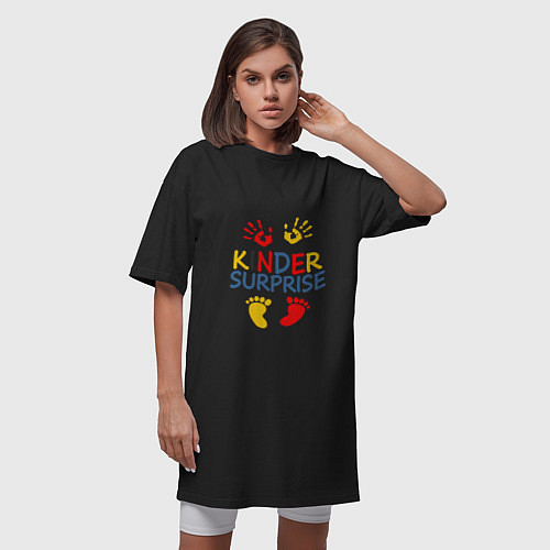 Женская футболка-платье KINDER SURPRISE / Черный – фото 3