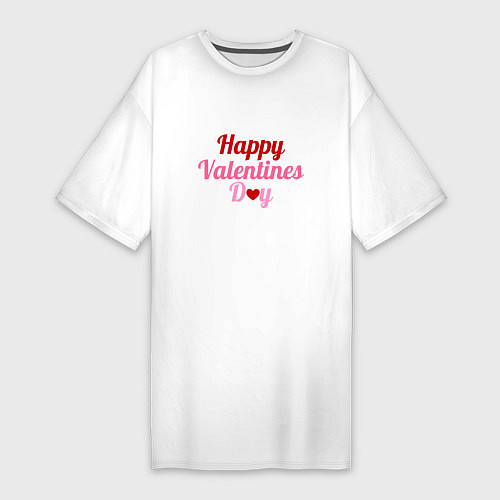 Женская футболка-платье Поздравления с днем любви / Белый – фото 1
