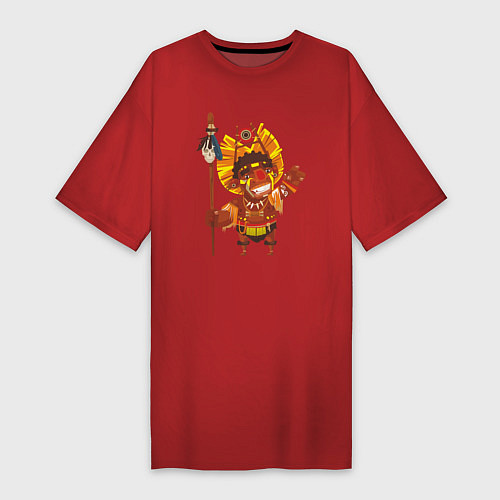 Женская футболка-платье Вождь краснокожих / Красный – фото 1