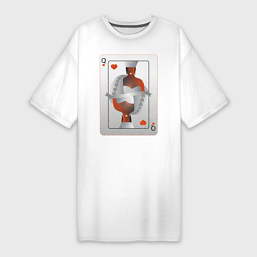 Женская футболка-платье Рианна Королева сердец / Белый – фото 1
