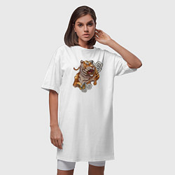 Футболка женская-платье Год тигра, цвет: белый — фото 2