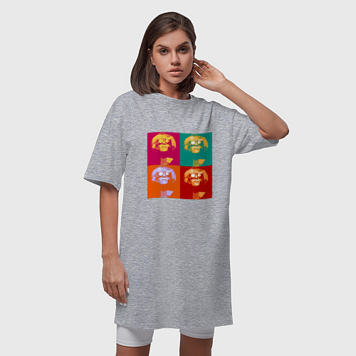 Женская футболка-платье Энди Уорхол / Меланж – фото 3