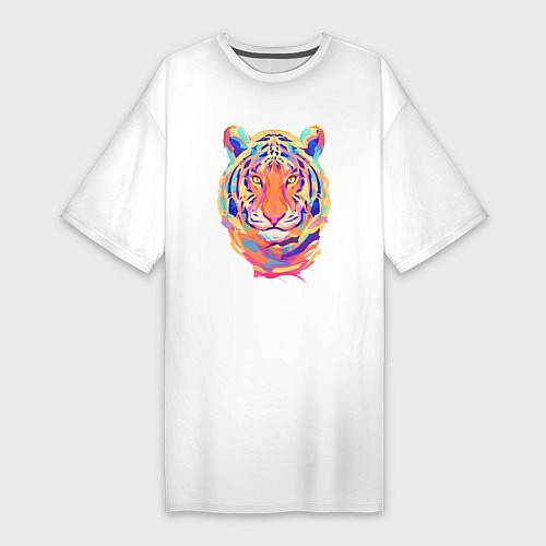 Женская футболка-платье Color Tiger / Белый – фото 1