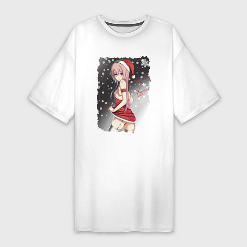 Женская футболка-платье Обворожительная снегурочка / Белый – фото 1