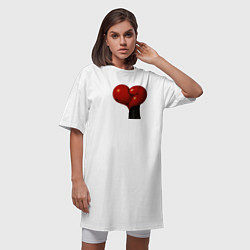 Футболка женская-платье Боксерские перчатки- сердце, цвет: белый — фото 2