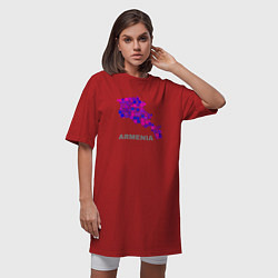 Футболка женская-платье Армения Armenia, цвет: красный — фото 2