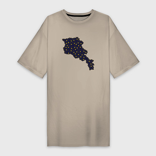 Женская футболка-платье Space Armenia / Миндальный – фото 1