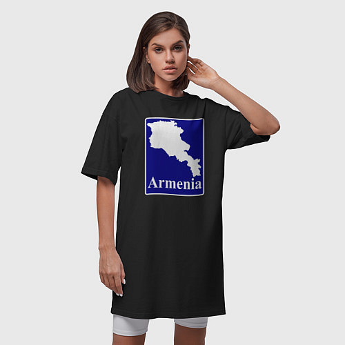 Женская футболка-платье Армения Armenia / Черный – фото 3