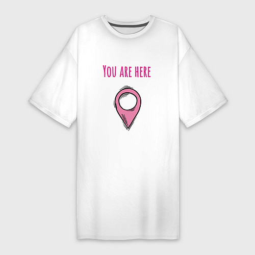 Женская футболка-платье You are here, bro / Белый – фото 1