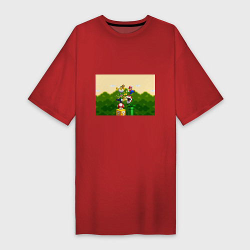 Женская футболка-платье Mario Coins / Красный – фото 1