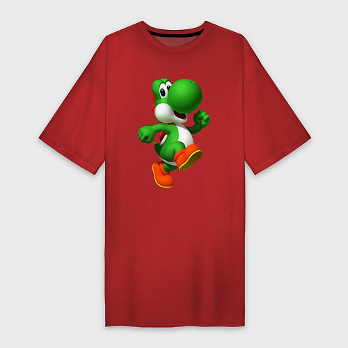 Женская футболка-платье 3d Yoshi / Красный – фото 1