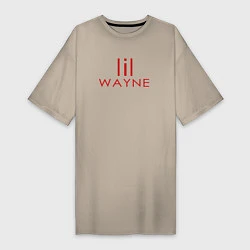 Футболка женская-платье Lil Wayne, цвет: миндальный