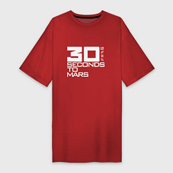 Футболка женская-платье 30 Seconds To Mars logo, цвет: красный