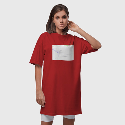 Женская футболка-платье Код Создателя - для программиста / Красный – фото 3
