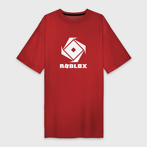 Женская футболка-платье ROBLOX WHITE LOGO / Красный – фото 1