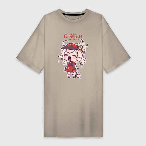 Женская футболка-платье Genshin Impact Mini Kli / Миндальный – фото 1