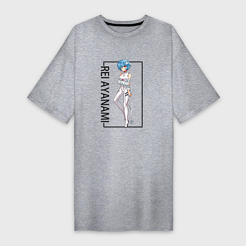 Женская футболка-платье Рей Аянами Евангелион / Меланж – фото 1