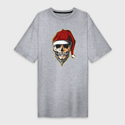 Футболка женская-платье Santa Skull, цвет: меланж