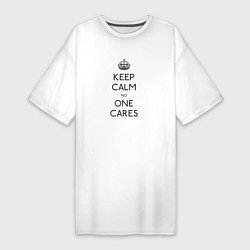 Футболка женская-платье Keep Calm no one cares, цвет: белый