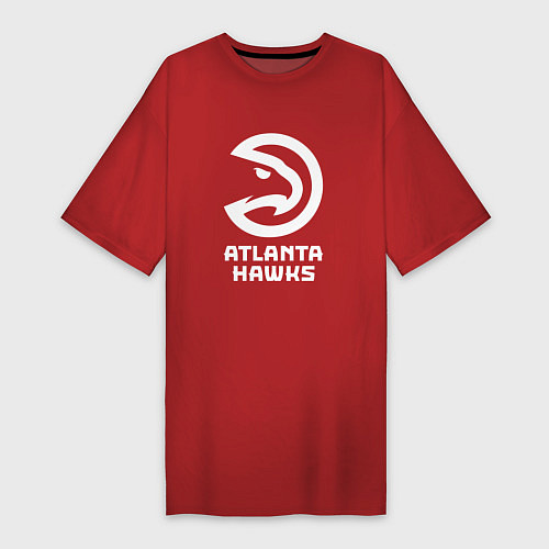 Женская футболка-платье Атланта Хокс, Atlanta Hawks / Красный – фото 1