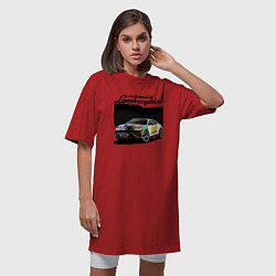 Футболка женская-платье Lamborghini Urus - это очень круто!, цвет: красный — фото 2