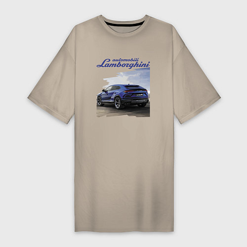 Женская футболка-платье Lamborghini Urus Sport / Миндальный – фото 1