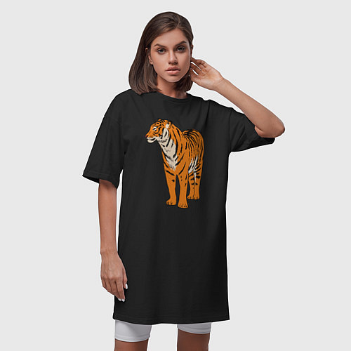 Женская футболка-платье Гордый независимый тигр / Черный – фото 3