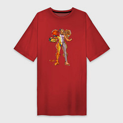 Женская футболка-платье Анатомия Экзоскелета Metroid Dread