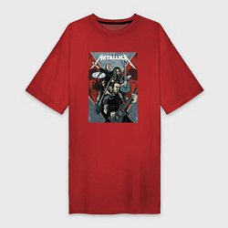 Футболка женская-платье Metallica - cool dudes!, цвет: красный