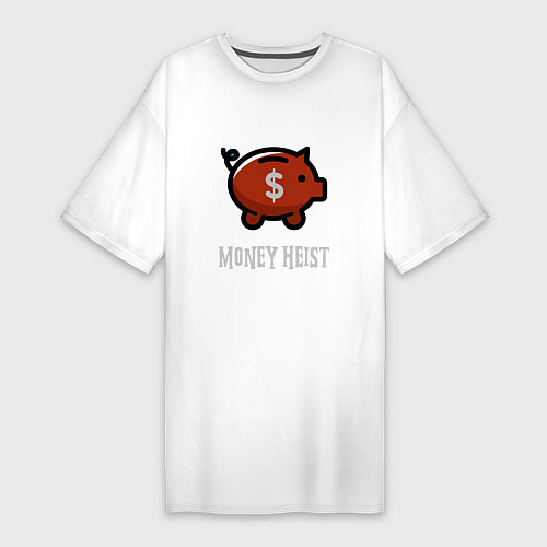 Женская футболка-платье Money Heist Pig / Белый – фото 1