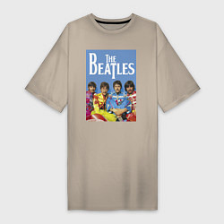 Футболка женская-платье The Beatles - world legend!, цвет: миндальный
