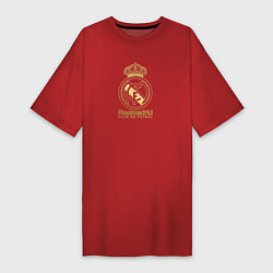 Футболка женская-платье Real Madrid gold logo, цвет: красный